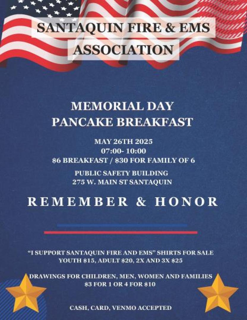 Memorial Day Pancake Flyer 2025